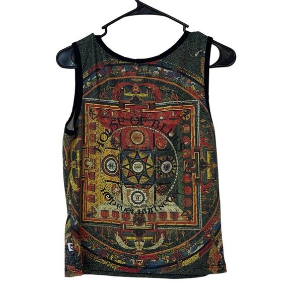 House of Blues Mandala Graphic Tank Top Size XL Festival Y2K Boho Psychedelic - Picture 2 of 6